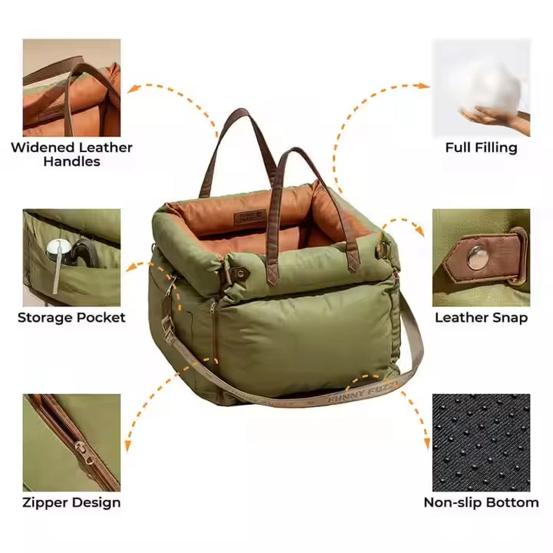 Ultimate Comfort Dog Car Bed and Car Seat Booster