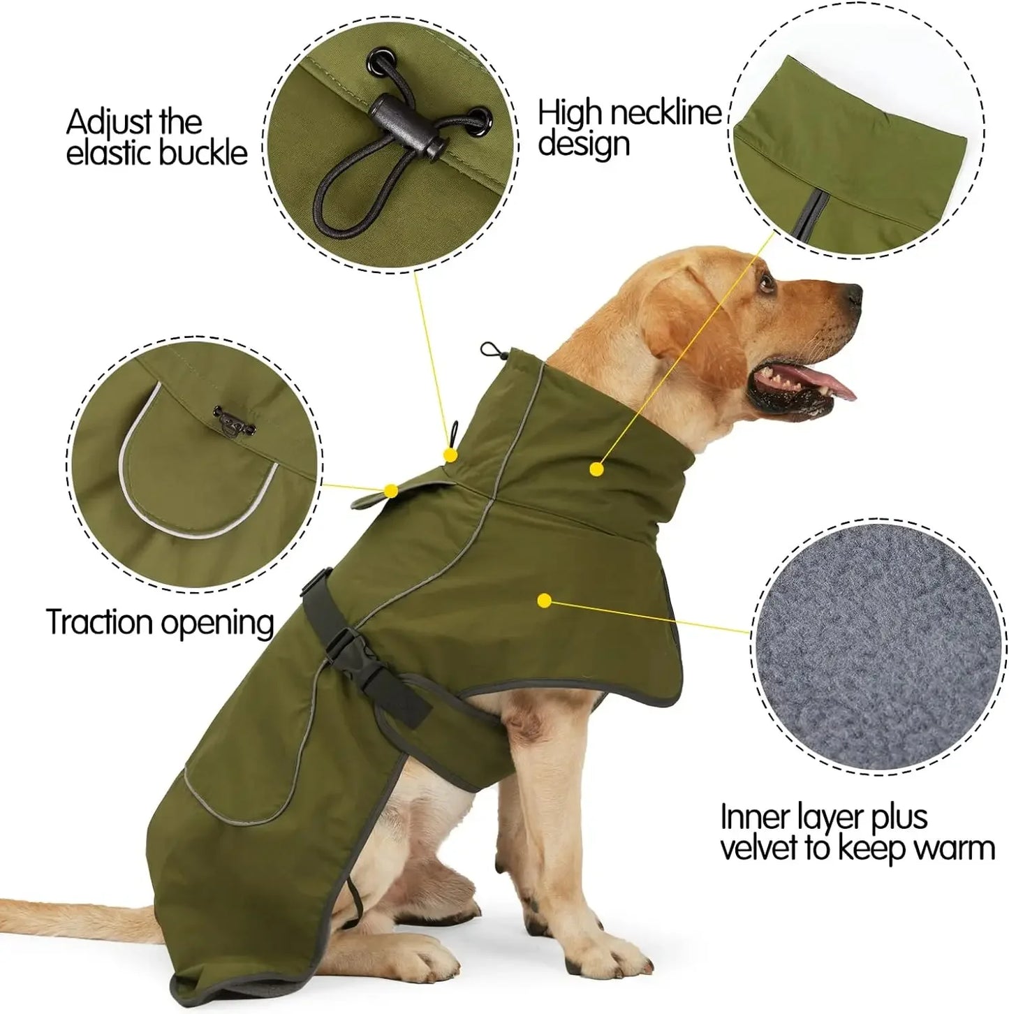 Light Fleece Lined Dog Raincoat