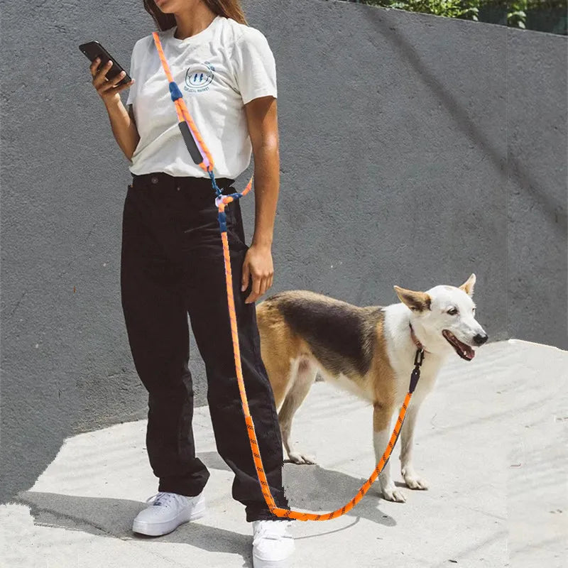 Reflective No Hands Dog Leash