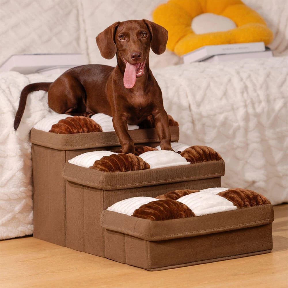 Stylish & Supportive Dog Steps with Storage - two models ('Condo' & 'Store-it')