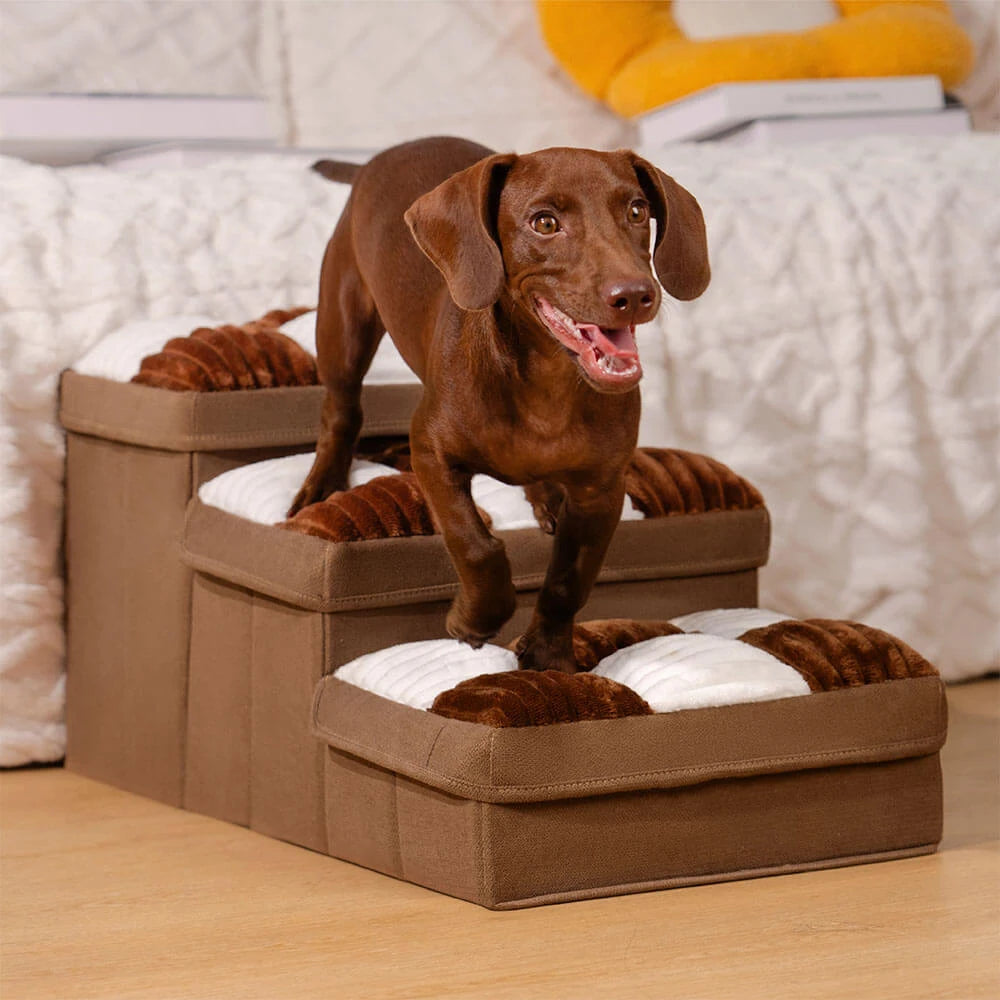 Stylish & Supportive Dog Steps with Storage - two models ('Condo' & 'Store-it')
