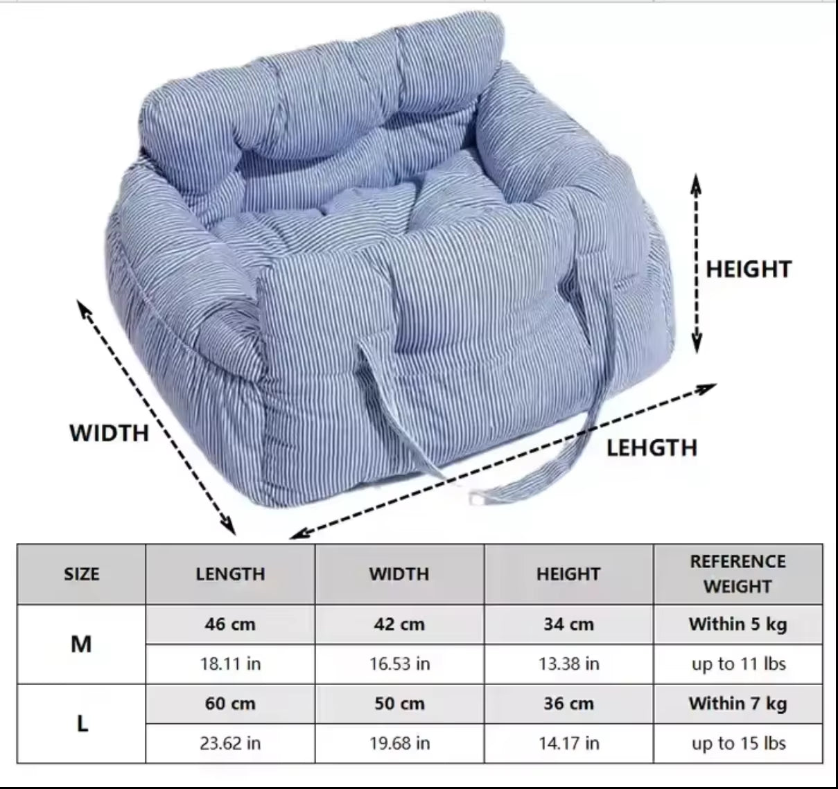 Multi-Use Premium Portable Dog Car Seat for Travel & Home
