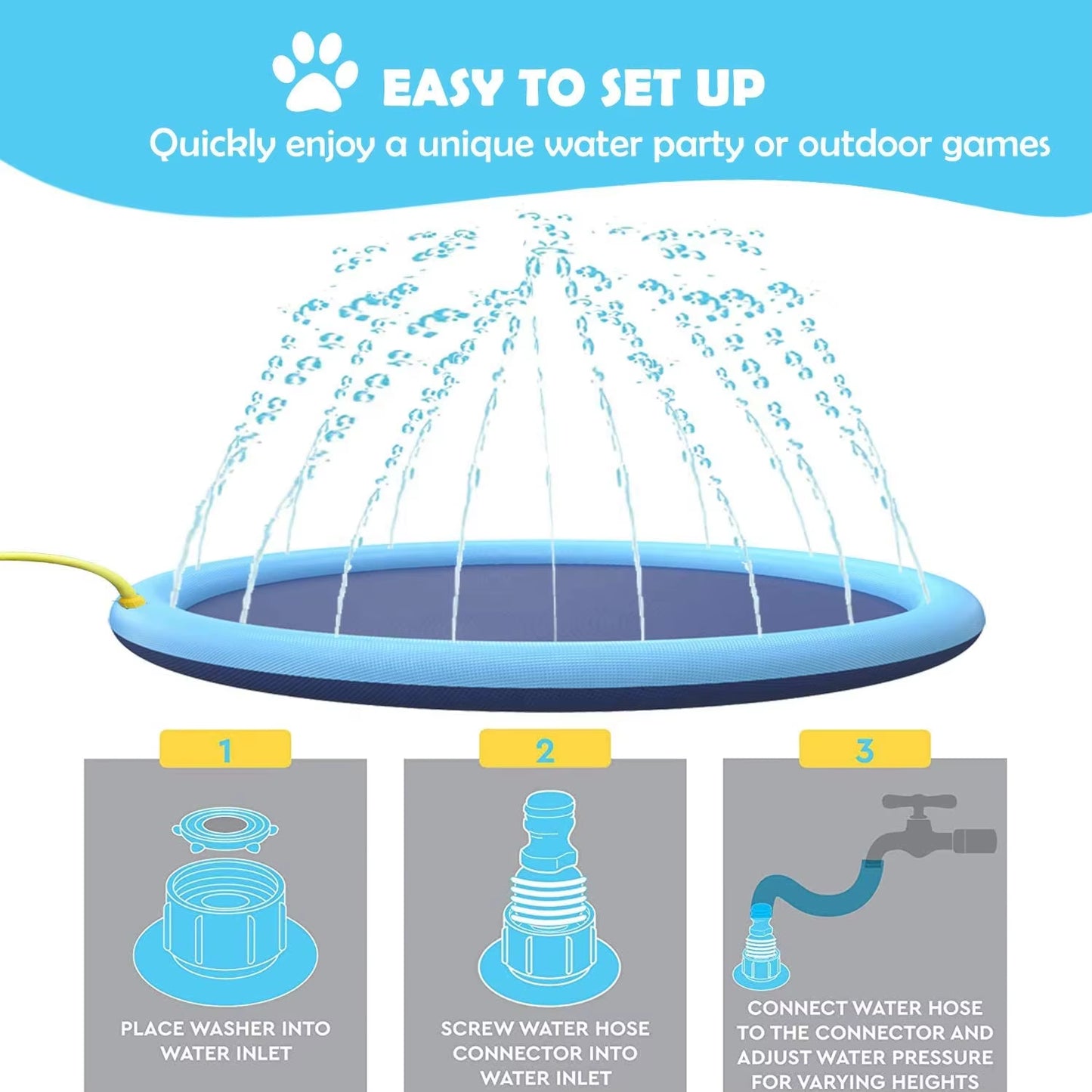 Interactive Dog Sprinkler Pad for Hot Day Play