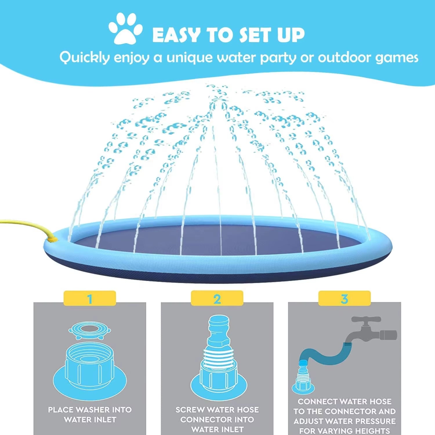 Interactive Dog Sprinkler Pad for Hot Day Play