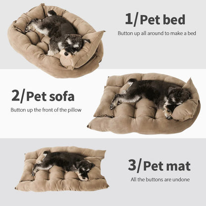 Extra Comfy Multi-Purpose Dog Car Bed and Travel Mat for Small Dogs