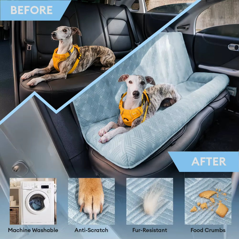 Cool Touch Dog Car Bed with Cooling Mat Technology 