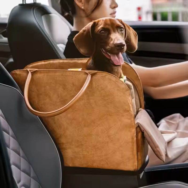 Premium PU Leather Dog Travel Bag 