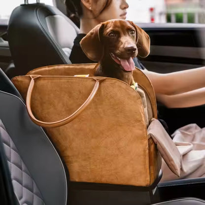 Premium PU Leather Dog Travel Bag 