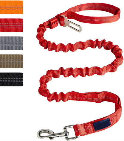 Shock Absorbing Reflective Dog Lead with Built in Car Seatbelt
