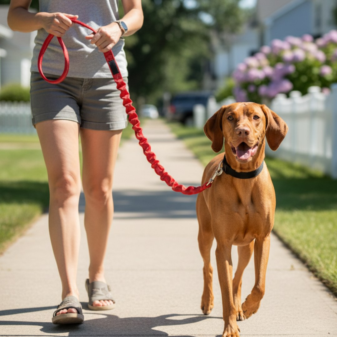 Shock Absorbing Reflective Dog Lead with Built in Car Seatbelt