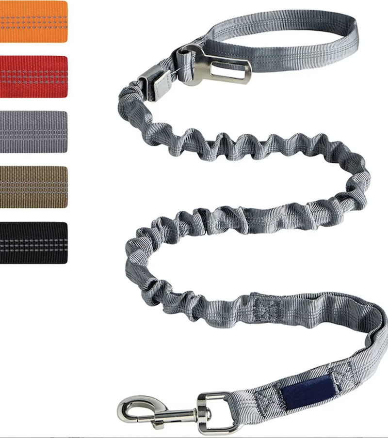 Shock Absorbing Reflective Dog Lead with Built in Car Seatbelt