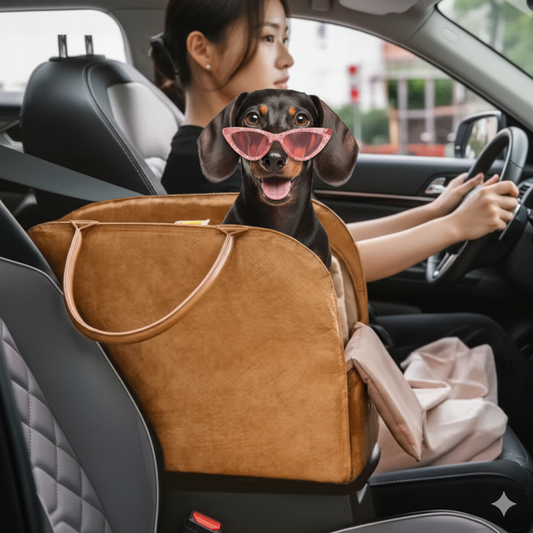 Premium PU Leather Dog Travel Bag 