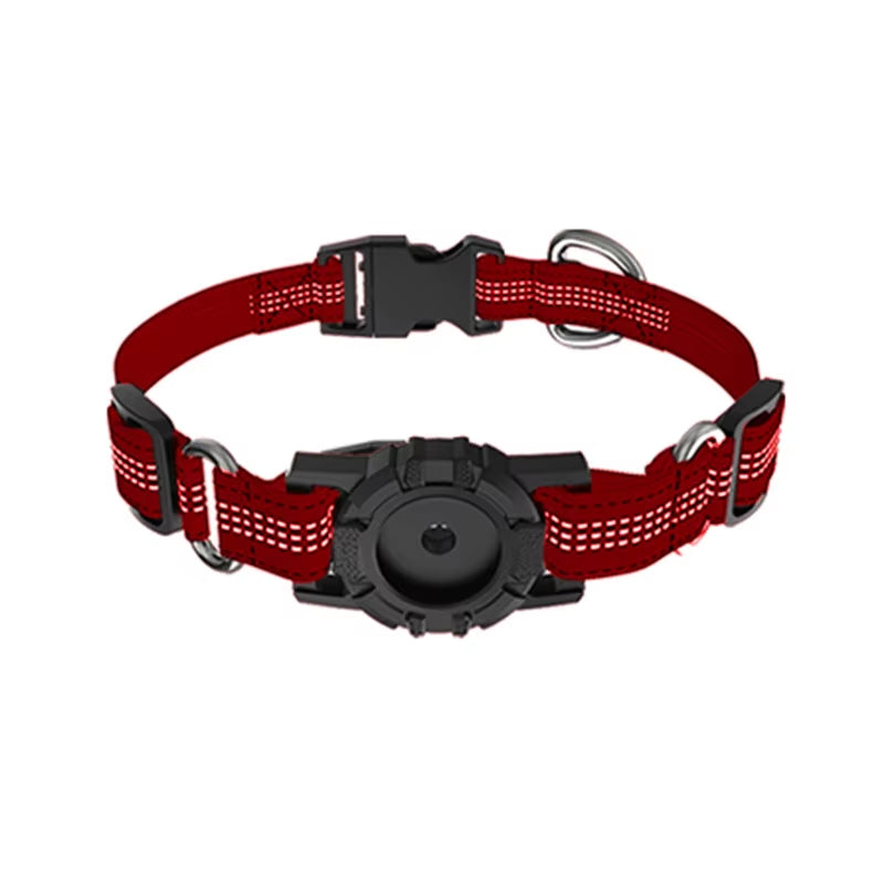 Reflective Dog Collar with Built-In Case for Airtag / GPS tracker