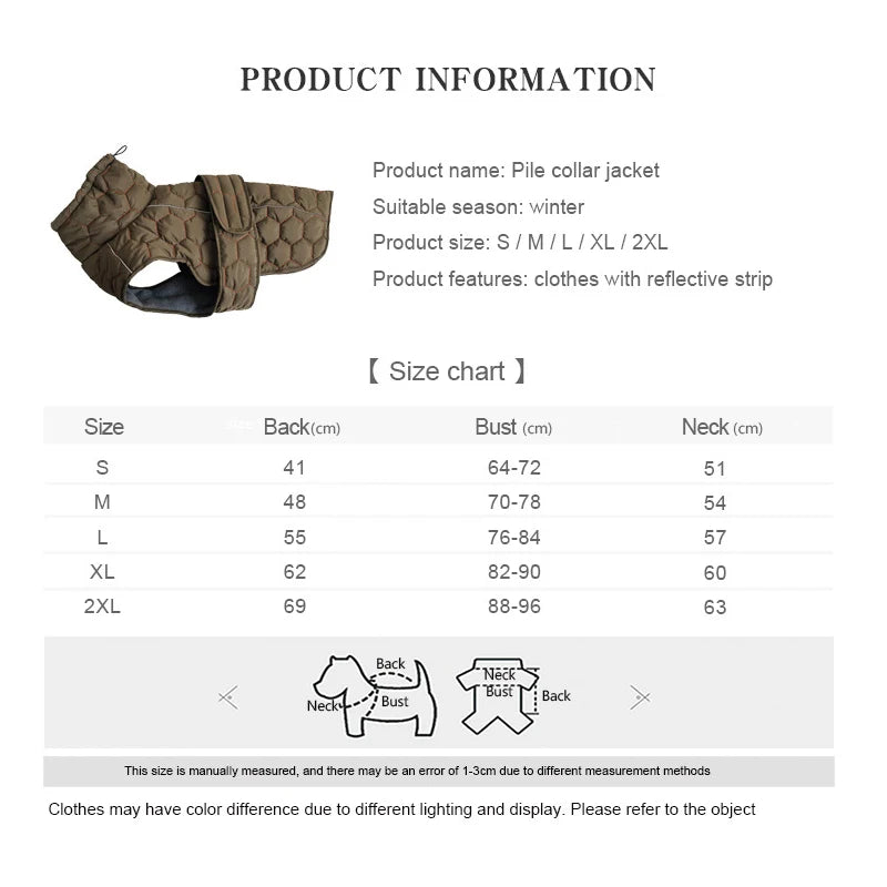 Turtleneck Water Resistant Dog Coat 