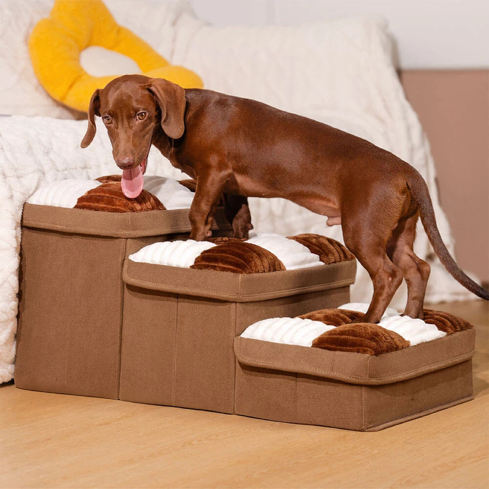 Stylish & Supportive Dog Steps with Storage - two models ('Condo' & 'Store-it')