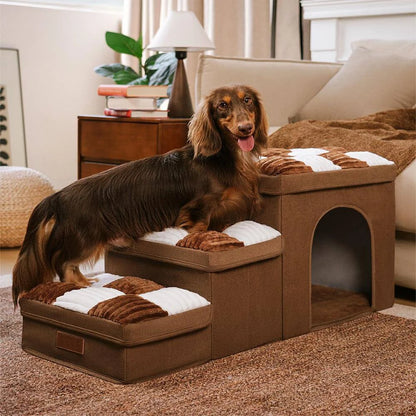 Stylish & Supportive Dog Steps with Storage - two models ('Condo' & 'Store-it')